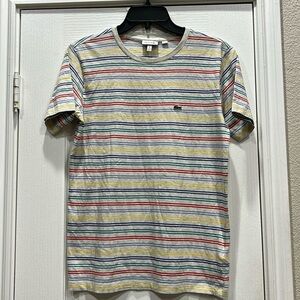 Lacoste Striped MultiColor Tee, Boys Size 16, Like New!